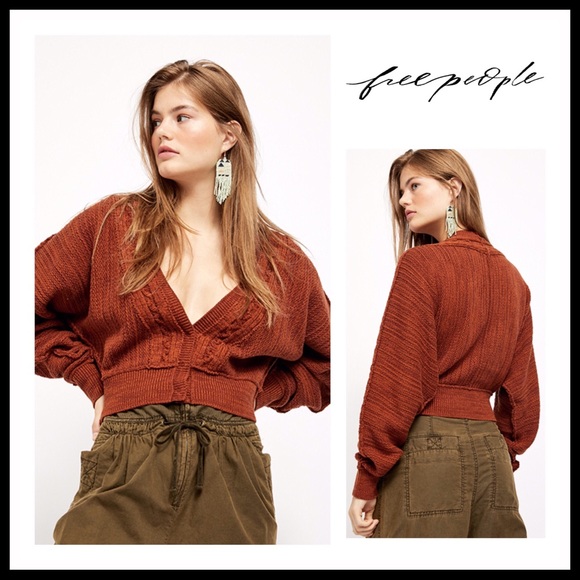 FREE PEOPLE BOHO CARDI CROPPED CARDIGAN A2C - Picture 16 of 16